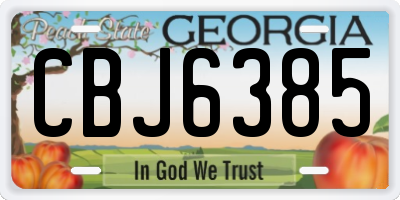 GA license plate CBJ6385