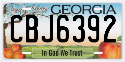 GA license plate CBJ6392