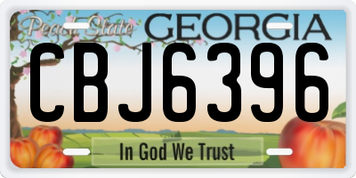 GA license plate CBJ6396