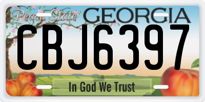 GA license plate CBJ6397