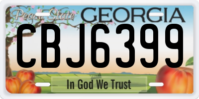 GA license plate CBJ6399
