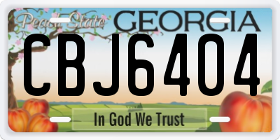 GA license plate CBJ6404