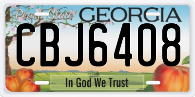 GA license plate CBJ6408