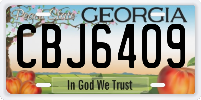 GA license plate CBJ6409