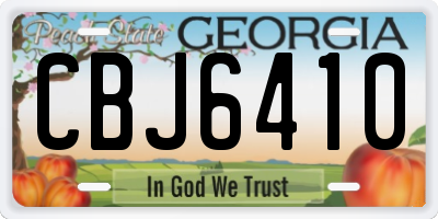 GA license plate CBJ6410
