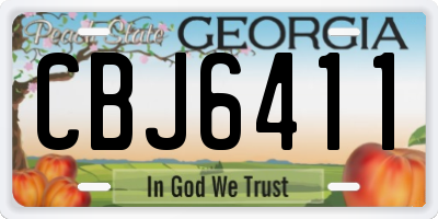 GA license plate CBJ6411