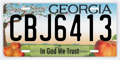 GA license plate CBJ6413