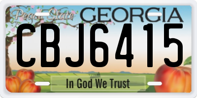 GA license plate CBJ6415