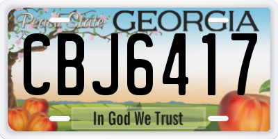 GA license plate CBJ6417