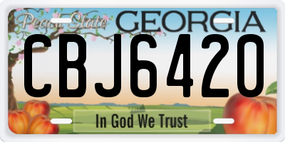 GA license plate CBJ6420