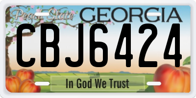 GA license plate CBJ6424
