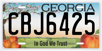 GA license plate CBJ6425