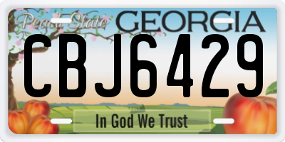 GA license plate CBJ6429