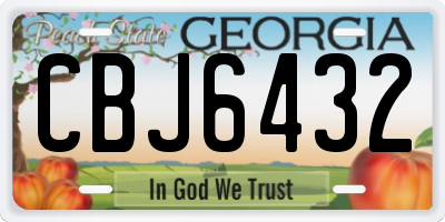 GA license plate CBJ6432