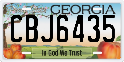 GA license plate CBJ6435