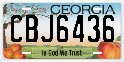 GA license plate CBJ6436