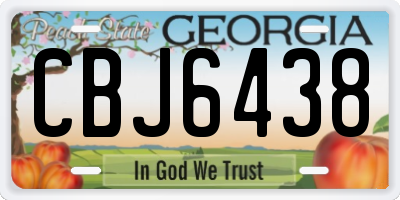 GA license plate CBJ6438