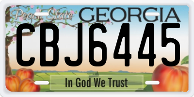 GA license plate CBJ6445