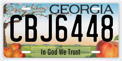 GA license plate CBJ6448