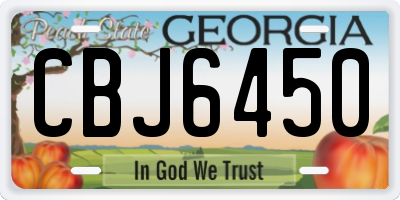 GA license plate CBJ6450