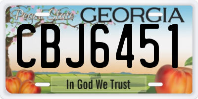 GA license plate CBJ6451
