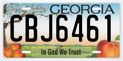 GA license plate CBJ6461