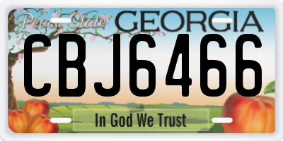 GA license plate CBJ6466