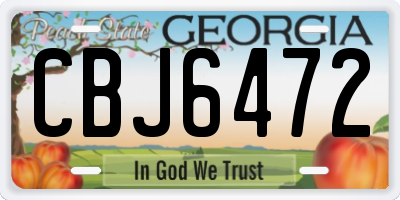 GA license plate CBJ6472