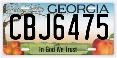 GA license plate CBJ6475