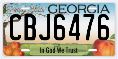 GA license plate CBJ6476