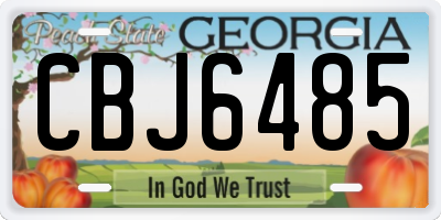 GA license plate CBJ6485