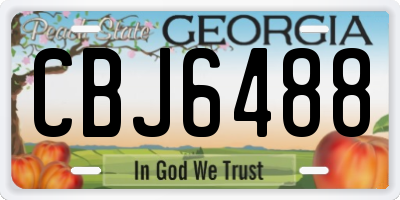 GA license plate CBJ6488