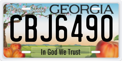 GA license plate CBJ6490