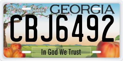 GA license plate CBJ6492