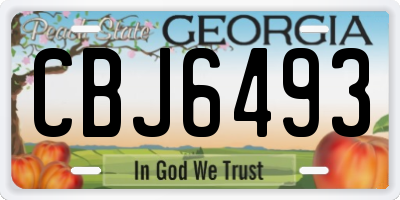 GA license plate CBJ6493