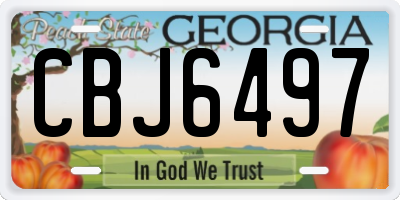 GA license plate CBJ6497