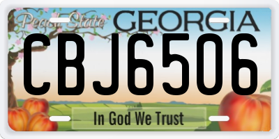 GA license plate CBJ6506