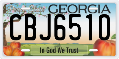 GA license plate CBJ6510