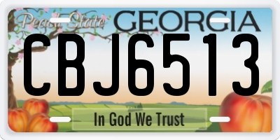 GA license plate CBJ6513