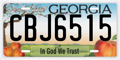 GA license plate CBJ6515