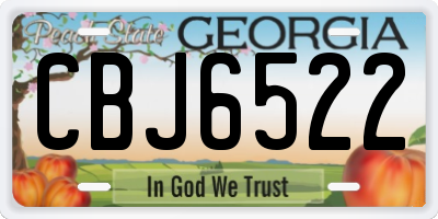 GA license plate CBJ6522