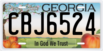 GA license plate CBJ6524
