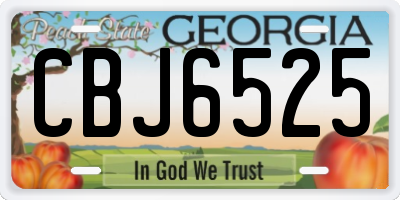 GA license plate CBJ6525