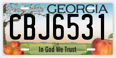GA license plate CBJ6531