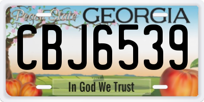 GA license plate CBJ6539