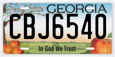 GA license plate CBJ6540