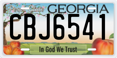 GA license plate CBJ6541