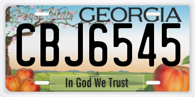 GA license plate CBJ6545