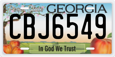 GA license plate CBJ6549