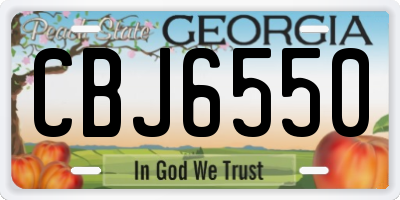 GA license plate CBJ6550